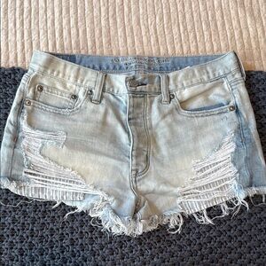 American Eagle Outfitters Blue Jean Shorts Distressed Style
